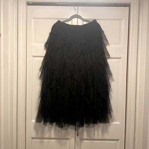 Anthropologie Ruffled Tulle MIDI Skirt